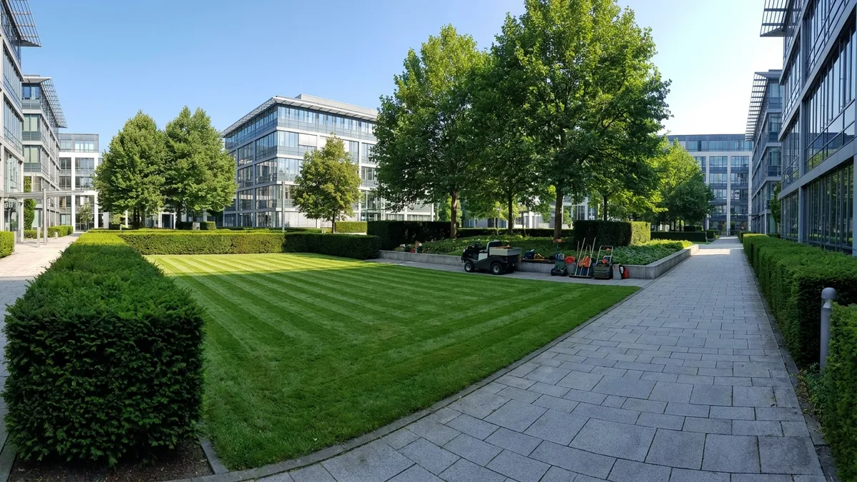 Professionelle Gartenpflege Hamburg für gepflegte Außenanlagen von Gewerbeimmobilien